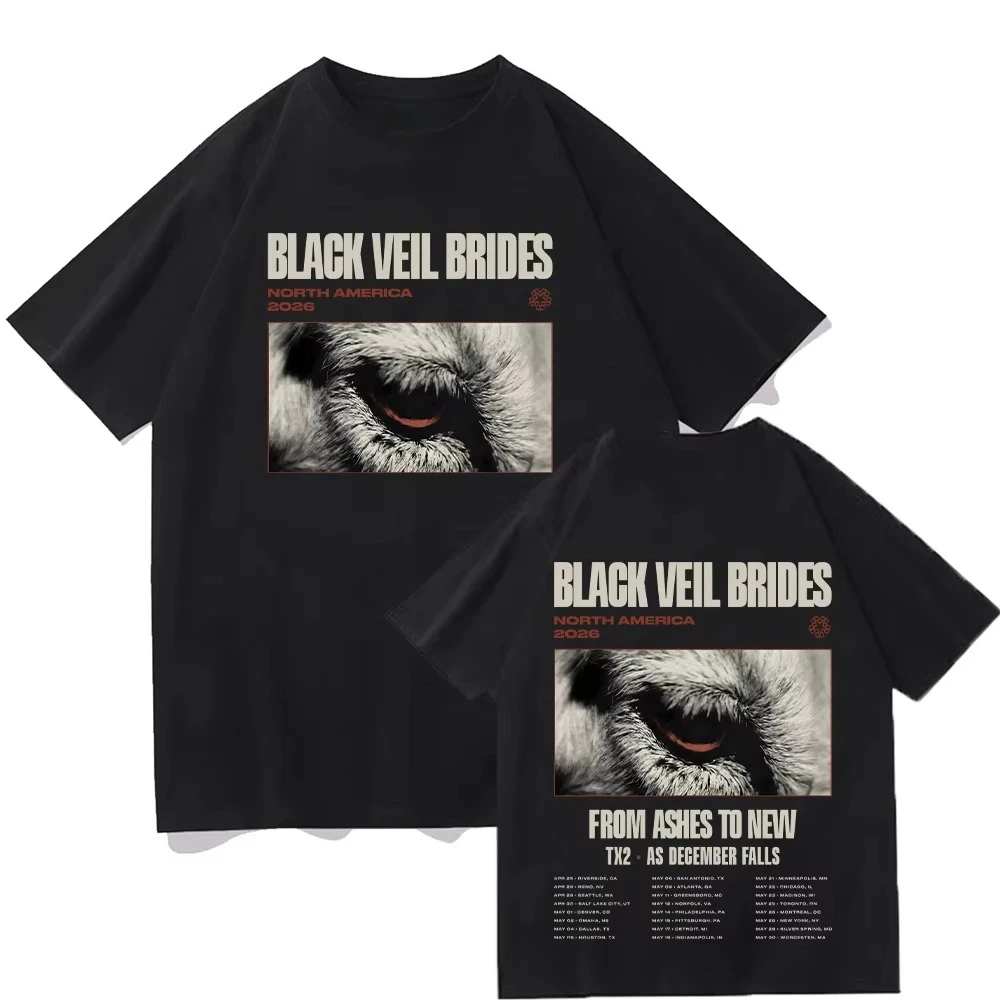 Black Veil Brides NORTH AMERICA 2026 T Shirts Cotton Women Men Vintage Short Sleeve Summer Tee Tops Rock Band Clothes