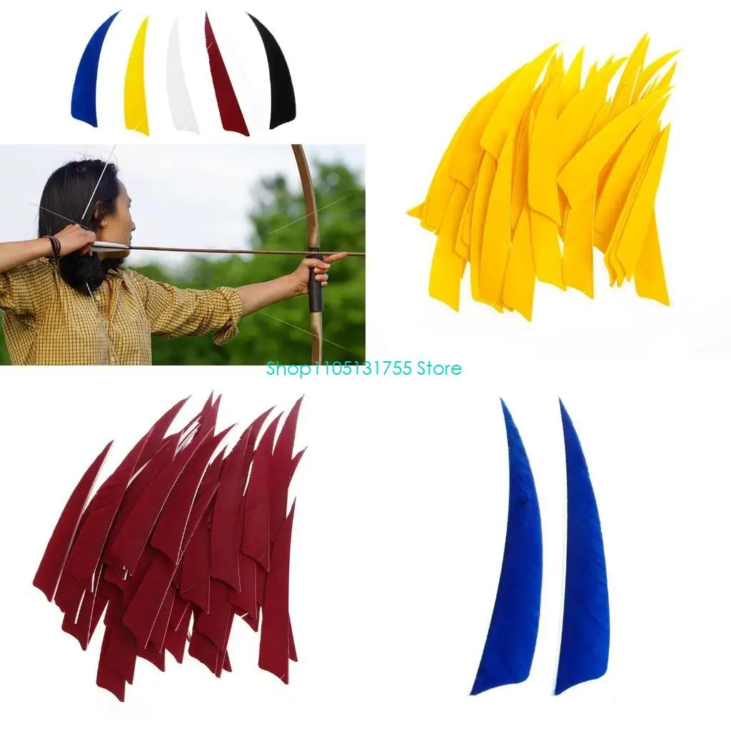 

K0EF 50 шт. 4-дюймовый щит в форме турецкого пера для стрельбы из лука, охотничьего оперения