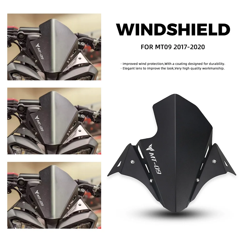 

Motorcycle Accessories Wind Screen Deflectors Windshield For YAMAHA MT-09 FZ-09 MT09 FZ09 MT 09 2017 2018 2019 Front Windscreen