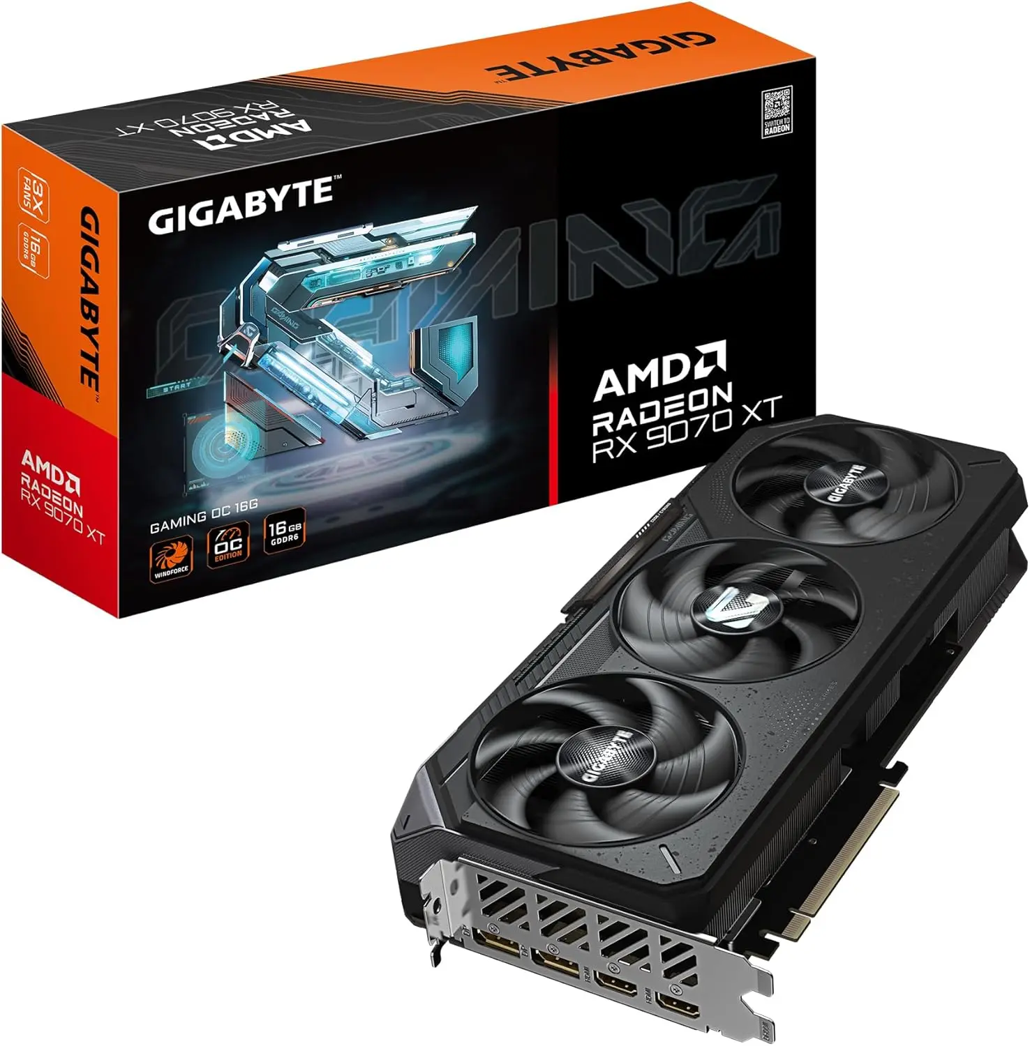 

GIGABYTE Radeon RX 9070 XT Gaming OC 16G GDDR6 PCIe 5.0 Graphics Card GV-R9070XTGAMING OC-16GD