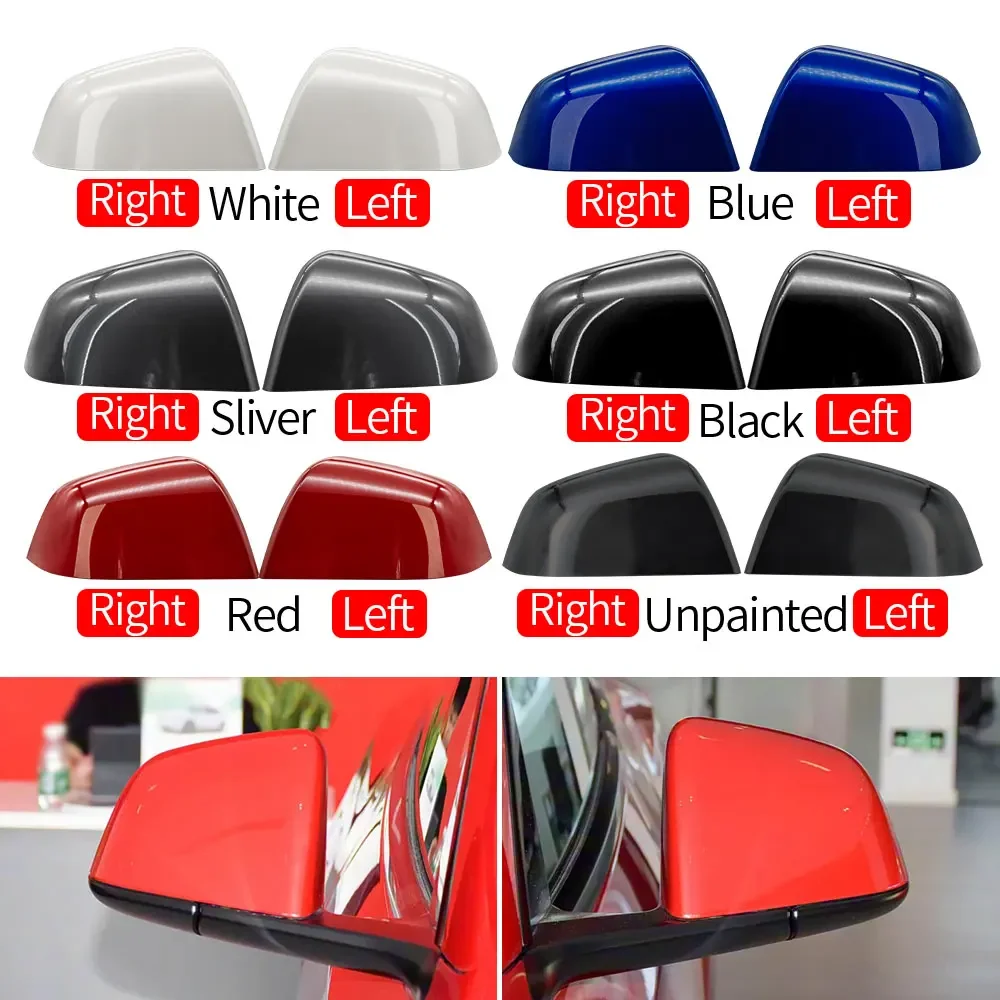 For Tesla Model Y Car Rearview Mirror Cover Auto Exterior Accessory Door Side Rear View Mirror Shell Replacement 1495593-00-A