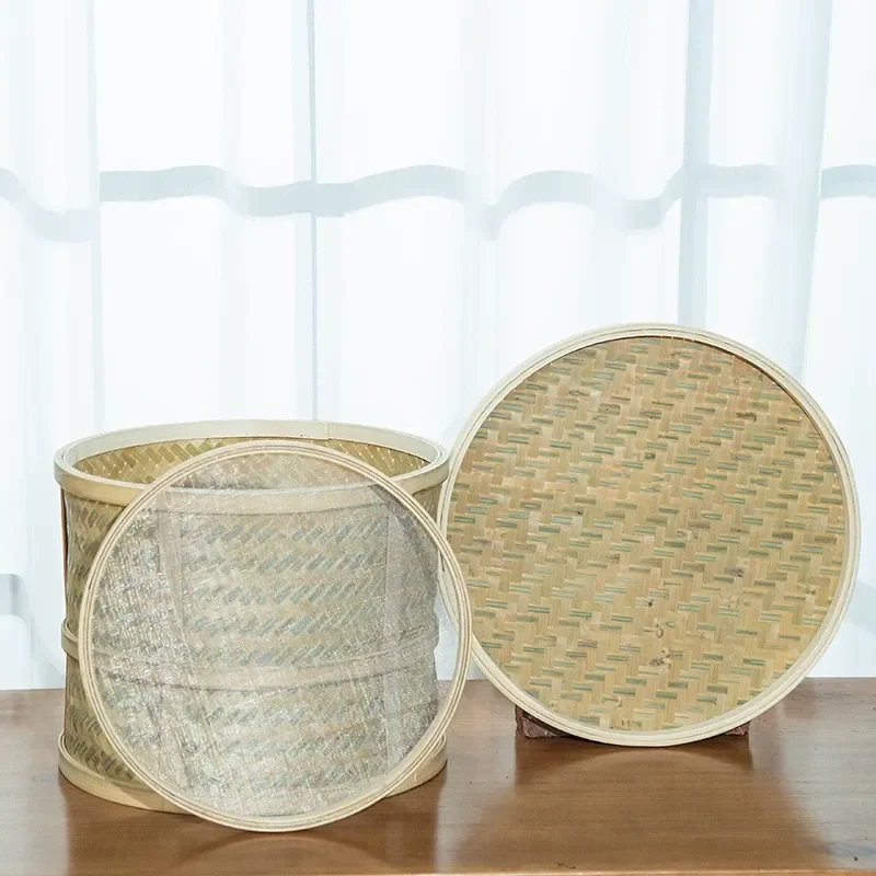 For Bamboo Woven Cage Dustpan Electric Baking Cage Tea Roasting Machine Rock Tea Mesh Sieve Flower Tea Display Coloring Tool