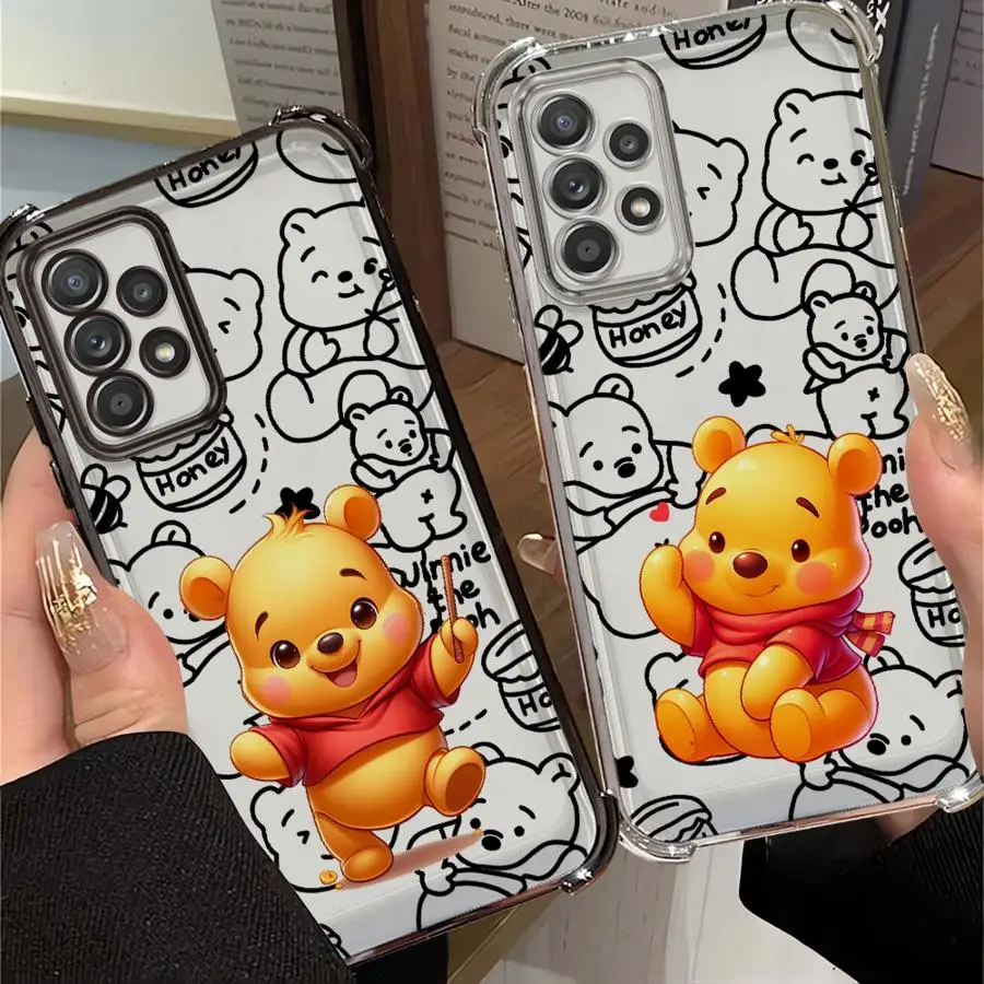 لطيف ديزني ويني ذا بوه حافظة لهاتف سامسونج جالاكسي A35 A36 A24 A25 A13 A33 A52 A55 A26 A15 A21s A16 غطاء هاتف ناعم