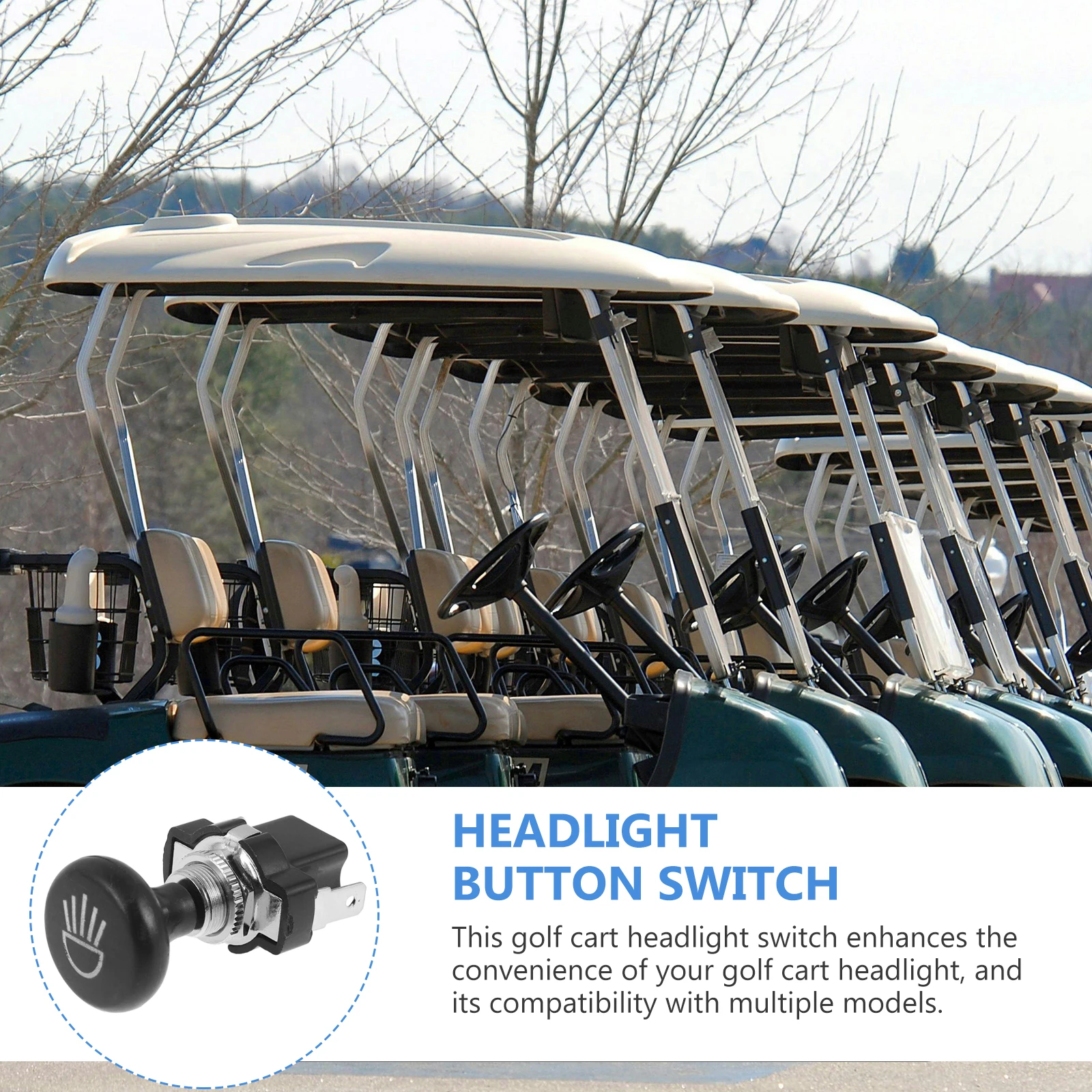 

Golf Cart Light Switch Push Button Design Strong Plastic Metal Frame Quick Install Compatibility with Various Cart Models