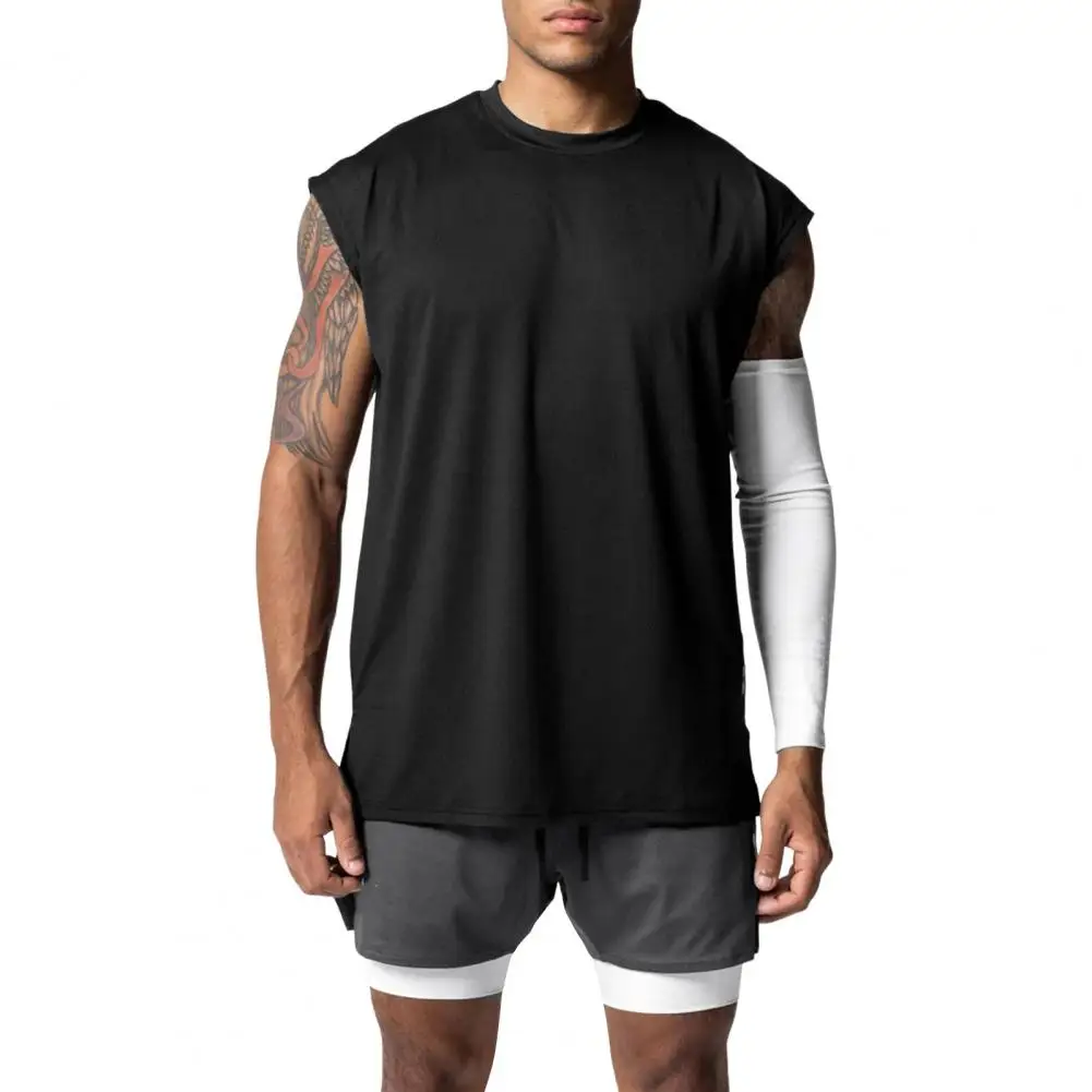 

Breathable Running Vest Men Fitness Vest Men's Sleeveless Summer Vest with Wide Shoulder Quick-drying Sweat for Casual
