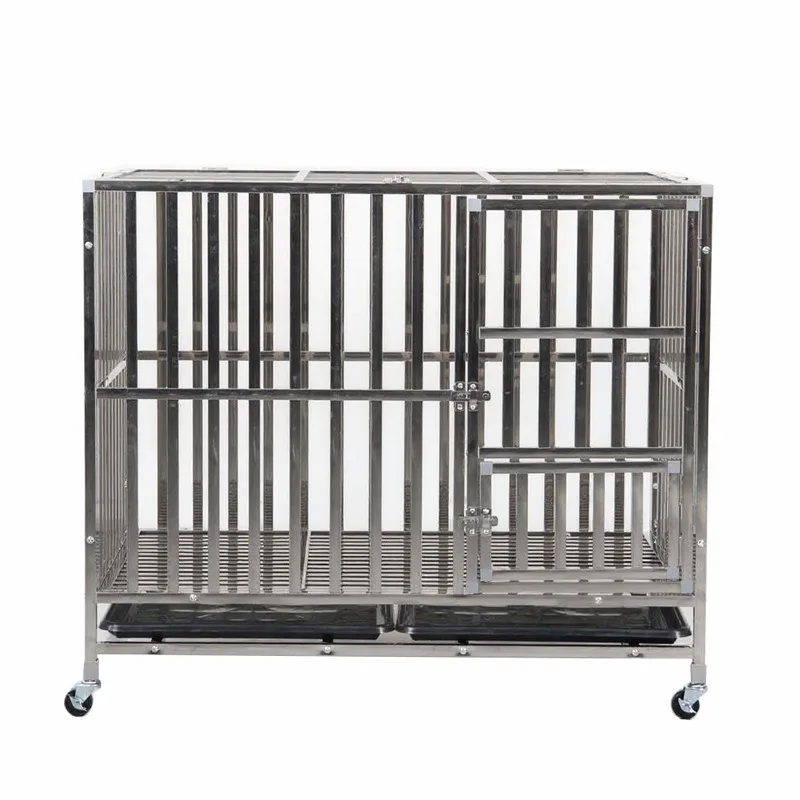 

Stainless Steel Thickened and Enlarged Medium and Large Pet Dog Cages Assemble detachable toilet kit dog house