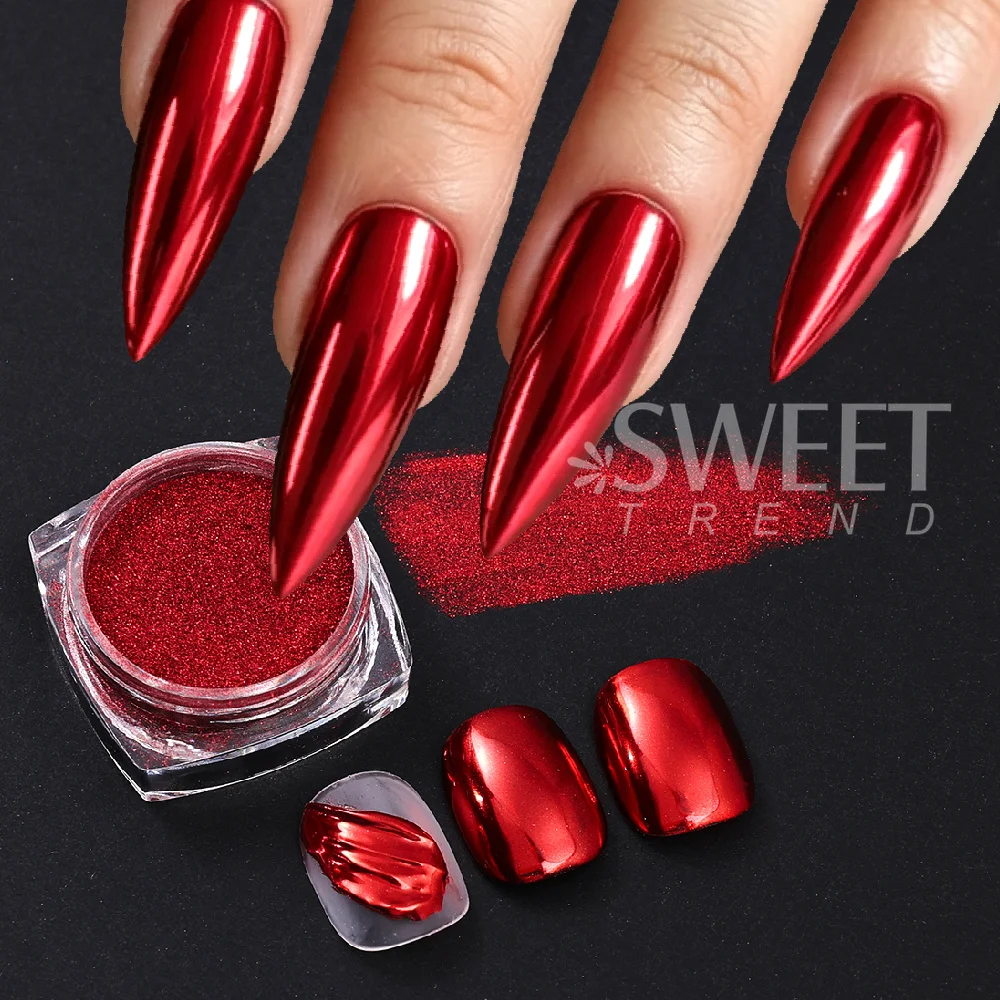 SWEET TREND-6Boxes Mirror Powder Kit Gold Chrome Nail Powder Dust Metal Effect Chrome Pigment Glitter Manicure for UV Gel Polish view 5