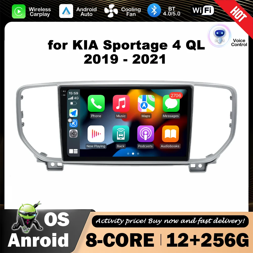 

9 '' for KIA Sportage 4 QL 2019 - 2021 Car Audio Player Intelligent System GPS Navi WiFi Wireless Carplay BT 4G Auto Tools