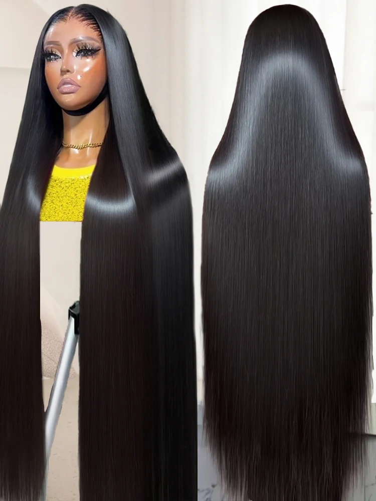 40 46 بوصة 7x5 شعر مستعار مستقيم غلويليس شعر الإنسان البرازيلي ارتداء والذهاب 13x4 13x6 HD الدانتيل الجبهة الباروكات للنساء 250 الكثافة