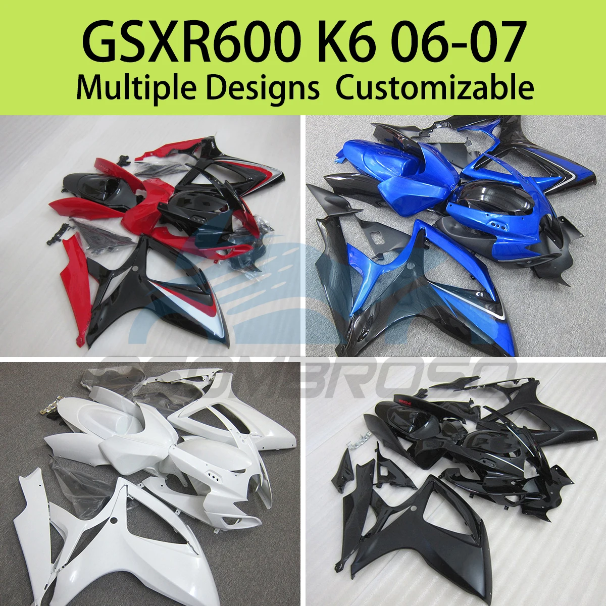 

GSXR600 GSXR750 K6 2006 2007 полный обтекатель для SUZUKI GSXR 600 750 06 07 Инжекционный комплект обтекателей комплект панелей кузова