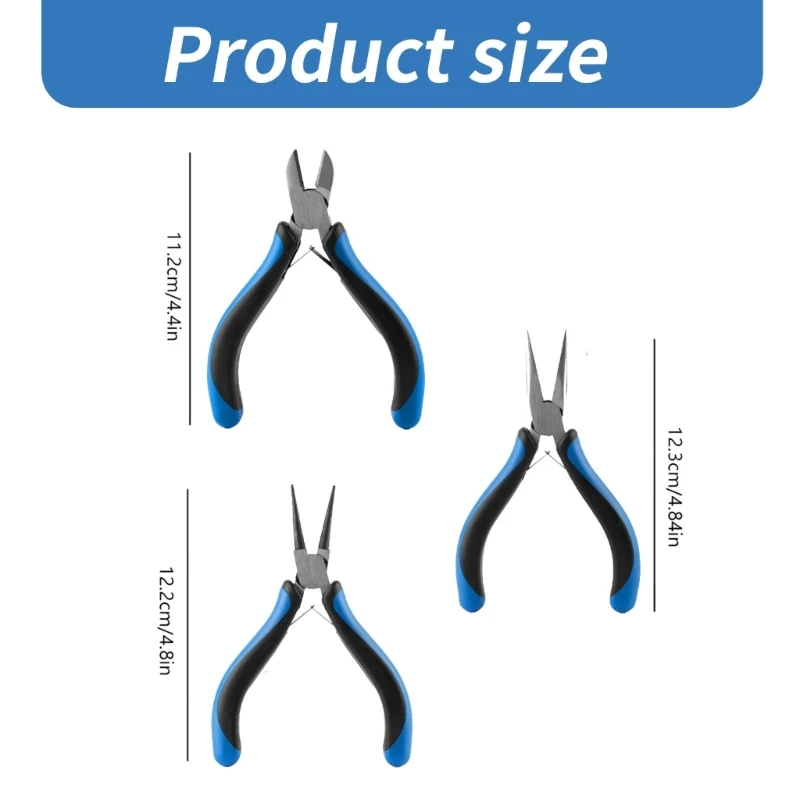 dwan 3 個セット ジュエリー プライヤー エッセンシャル クラフト ツール カッター ペンチ ラウンド ノーズ プライヤー