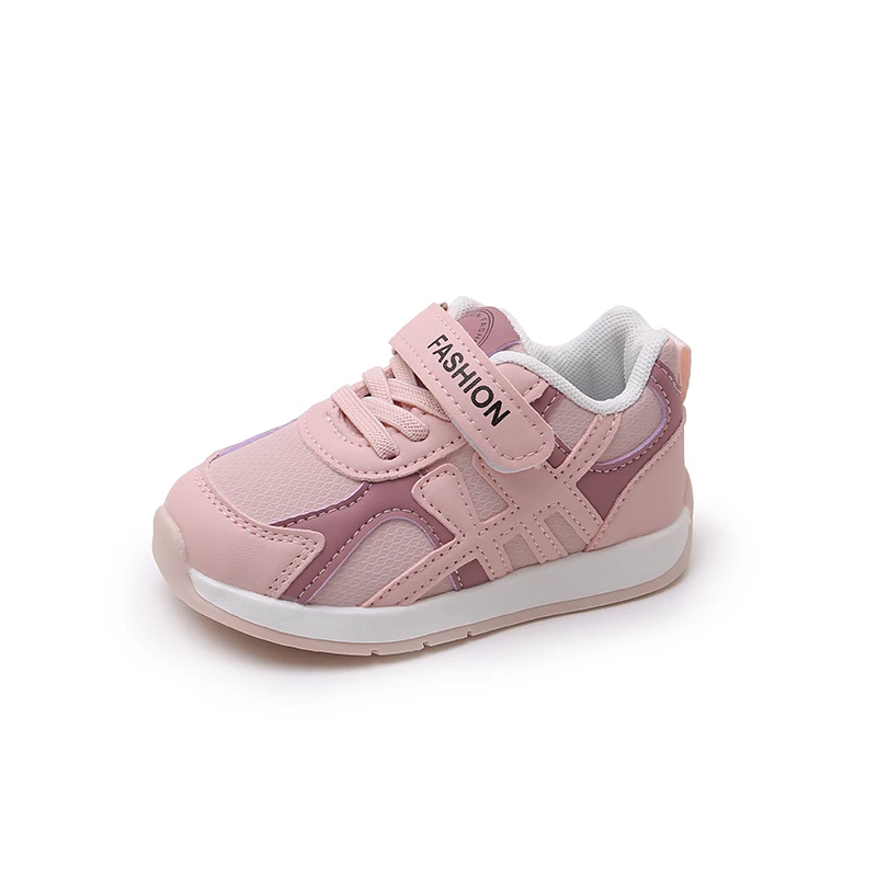 Classic Retro Design Fashion Color Splicing Style, Available in Pink, Silver, White, Suitable for Toddler Boys Girls Sneakers