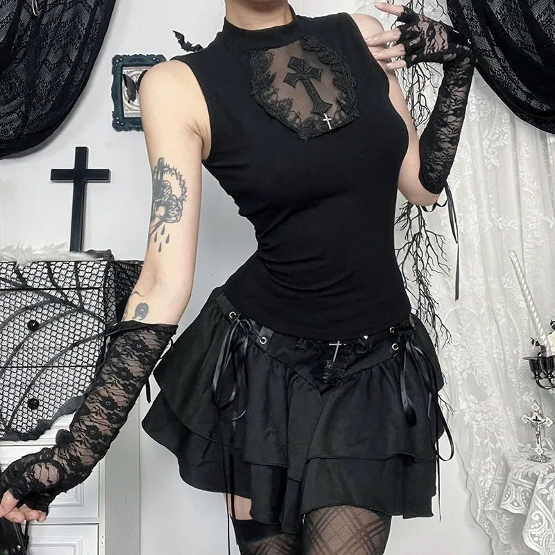 sexy gothic clothing Roma Costume 3pc Graveyard Bride Black / S main image 0