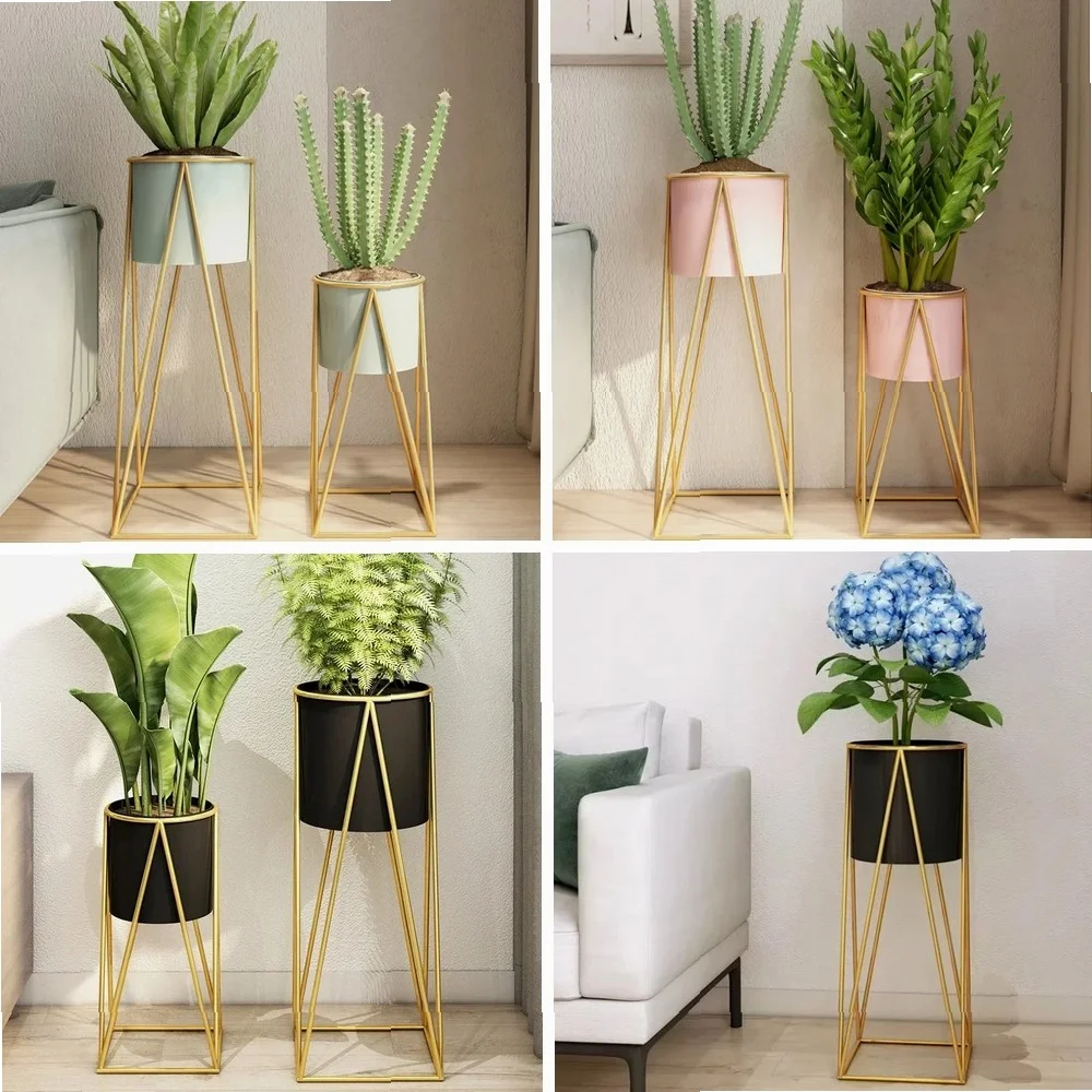 

Wrought Iron Flower Rack Living Room Indoor Plant Stand Household Green Rose Potted Bonsai Placement Stand Stylish Plant Holder