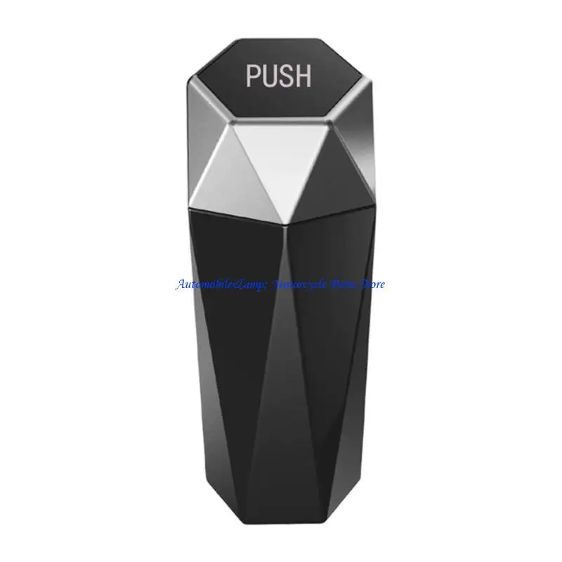 H7BD Car Interior Storage Case Trash Bin Push Can Small Tray Dustbin Garbage Box