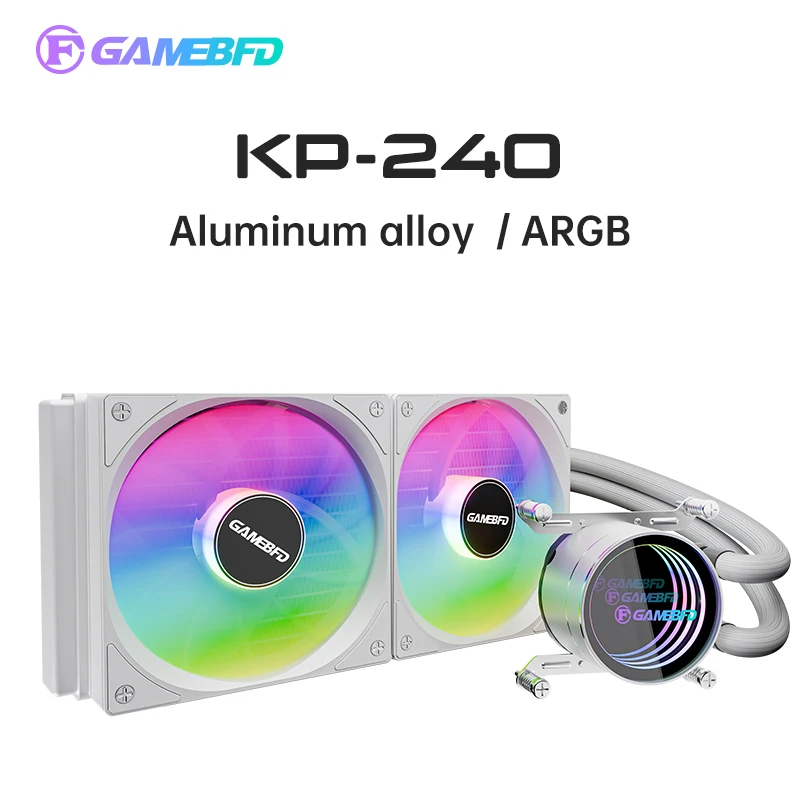 KP-240 ЦП 240 мм, кулер для компьютера с водяным охлаждением AIO RGB ARGB, вентилятор для жидкости, охладитель, радиатор для LGA115X 1200 1700 2011 AM4 AM5