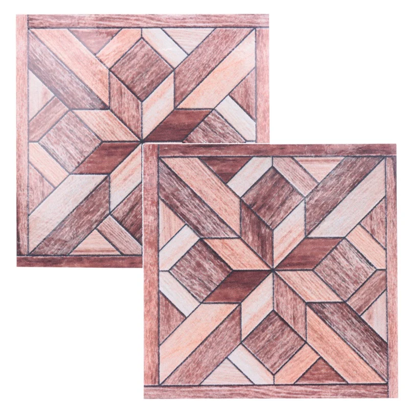 20Pcs Wood Grain Pattern Tile Sticker Self Adhesive Tiles Art Diagonal 3D Floor Sticker For Bathroom Kitchen Decor