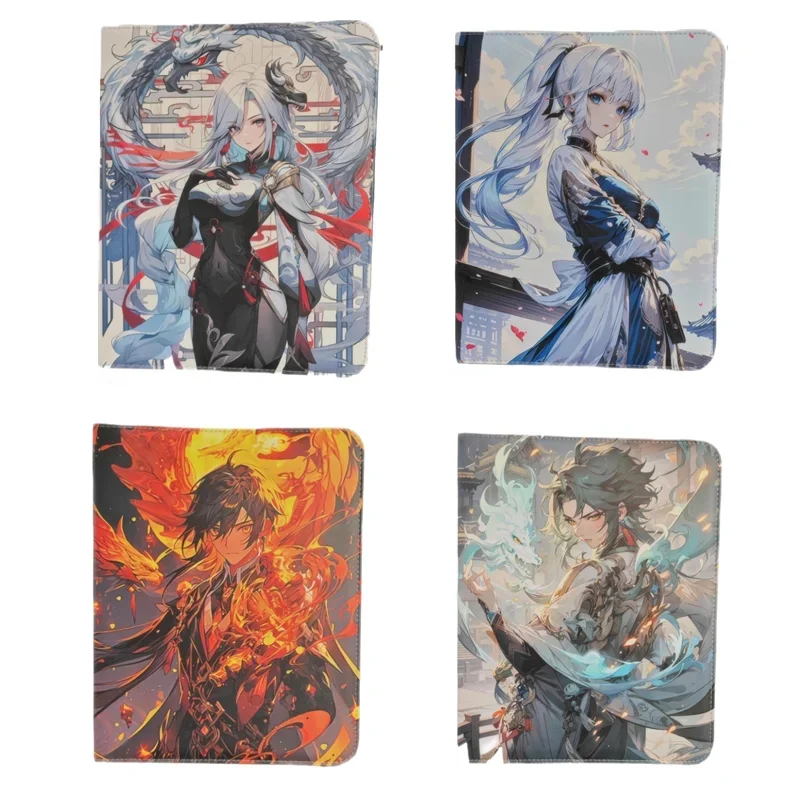 Genshin Impact Card Binder Book Collection Cards Holder Anime Card Album with 50 Inner Pages Zipper Hold Up To 900 Cards Gift