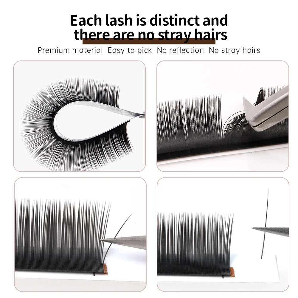 Yelix clássico extensão de cílios macios com adesivo volume russo maquiagem cílios profissionais cílios individuais