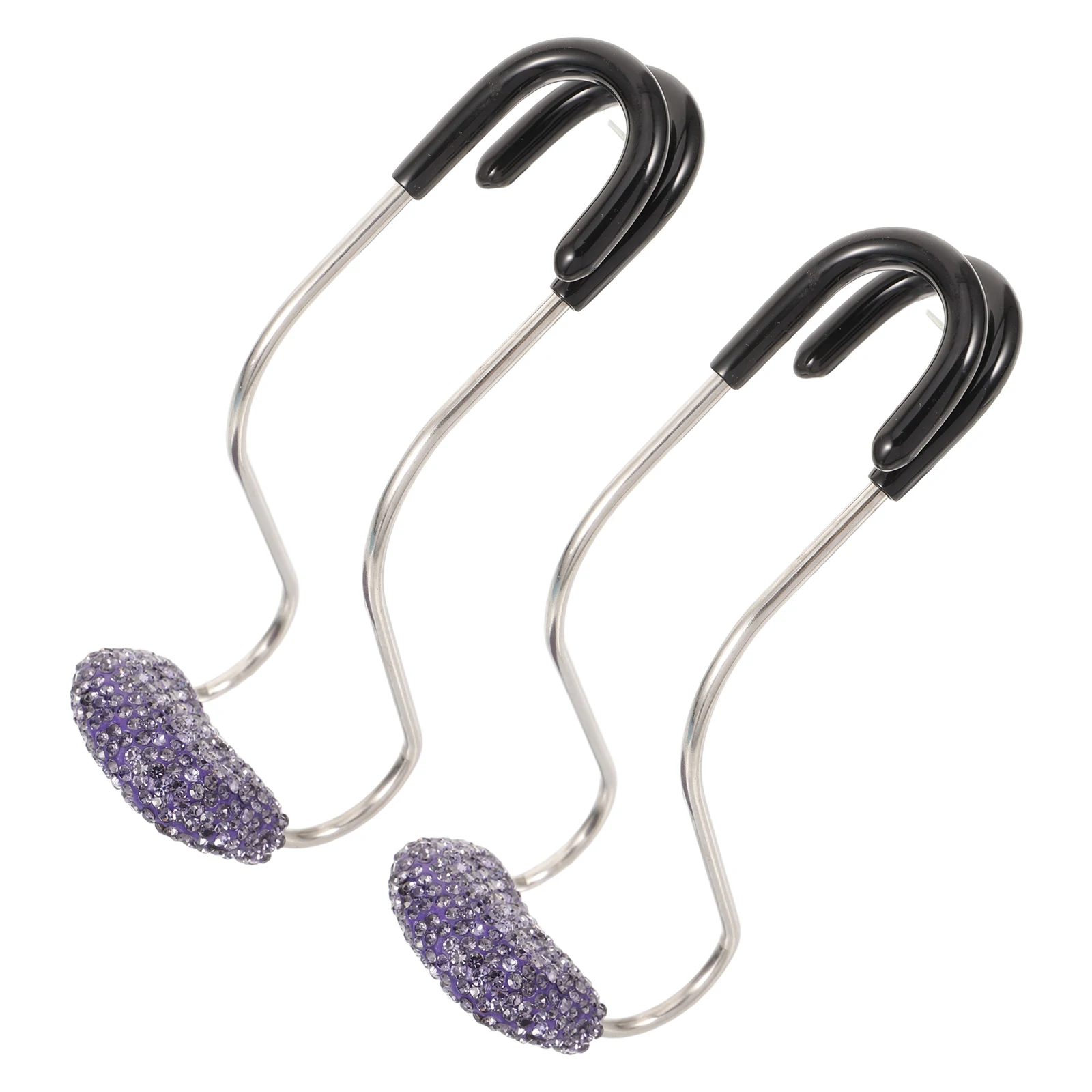 

1 Pair Vehicle Hidden Headrest Hook Car Seat Purse Hook Rhinestone Decorative Automotive Hooks Sturdy Durable Space Saving Car