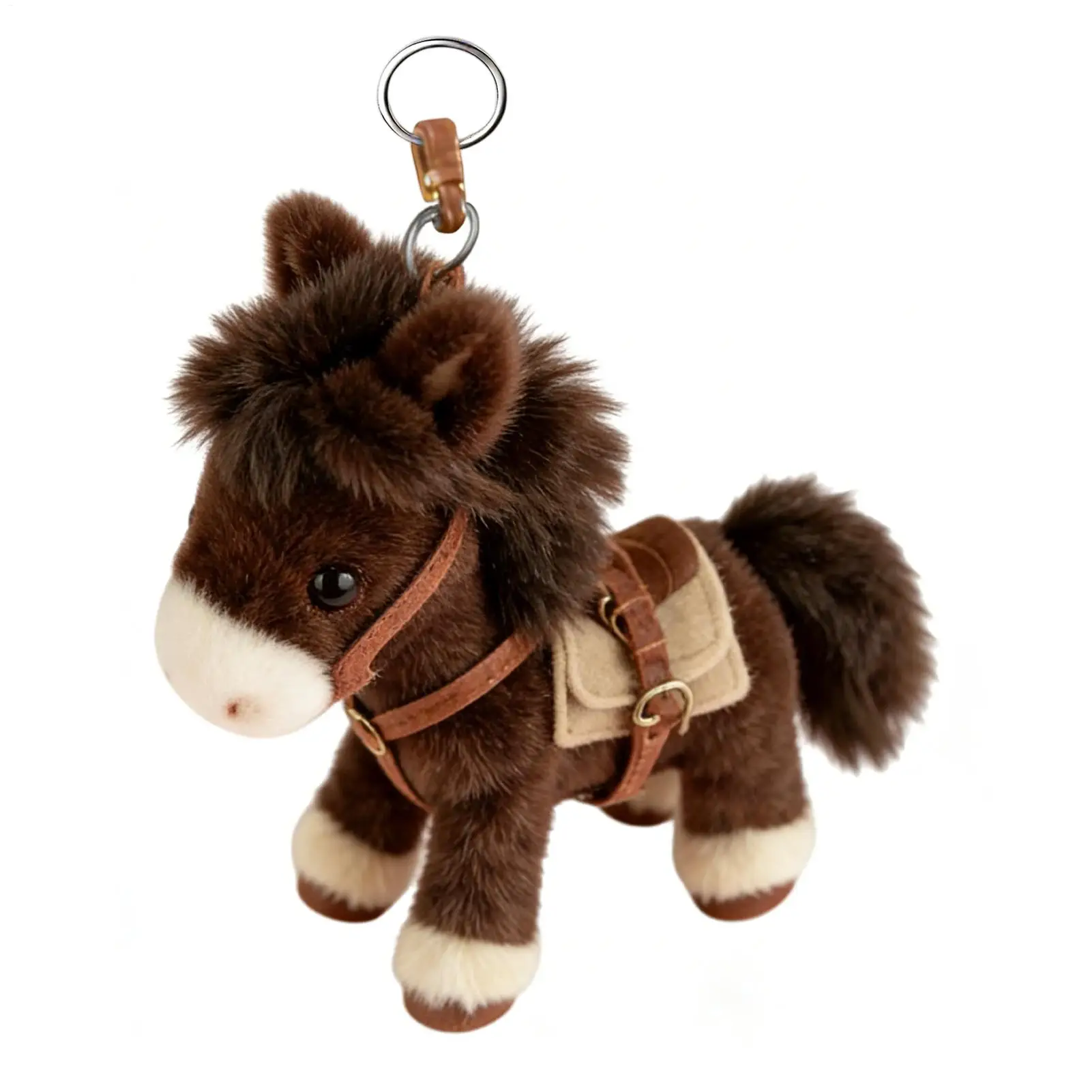 Cute Plush Horse Keychain Soft Stuffed Animal Bag Charm Cartoon Pendant Fashion Accessory for Backpack Purse 2026