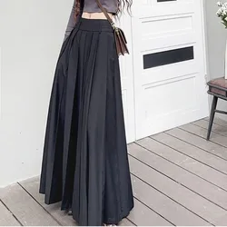 Women Skirts Spring Pleated Floor Length Solid Simple Classic Graceful Popular Newly Young Stylish Cool Korean Style Hot Sale