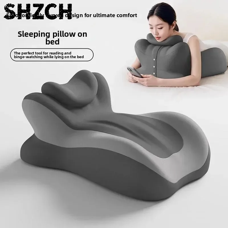 Multifunctional Couple Pillow - Bed Sleeping Sofa Bedside Mobile Phone Cushion Prone Backrest Support