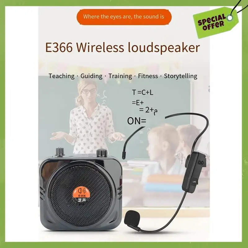 

Leading-Edge-2.4G Wireless Microphone Bluetooth Speaker Teacher's Classroom Amplifier Speaker Tour Guide's Amplifier TF Card EU