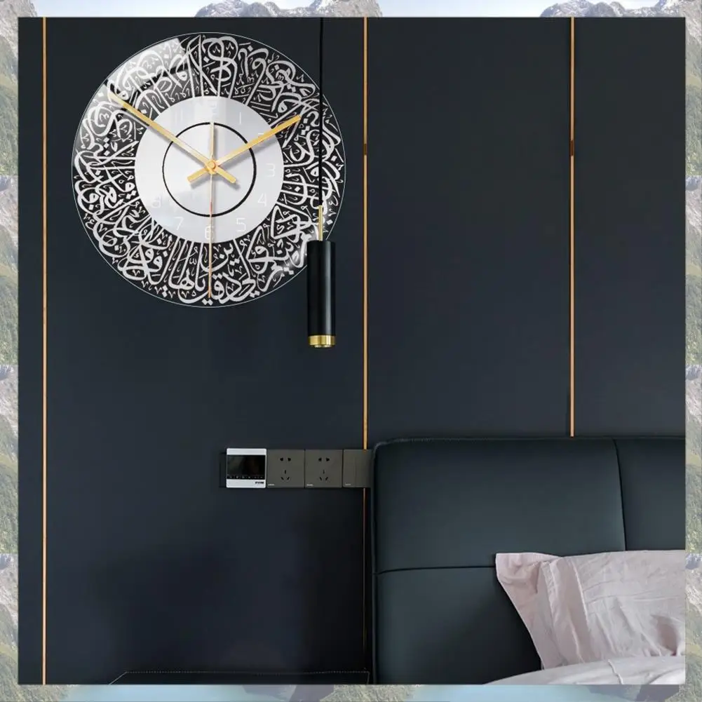 

2025 Trend Islamic Quartz Acrylic Wall Clock Pendulum Muslim Living Room Decoration Art Indoor Wall Clock Pendant