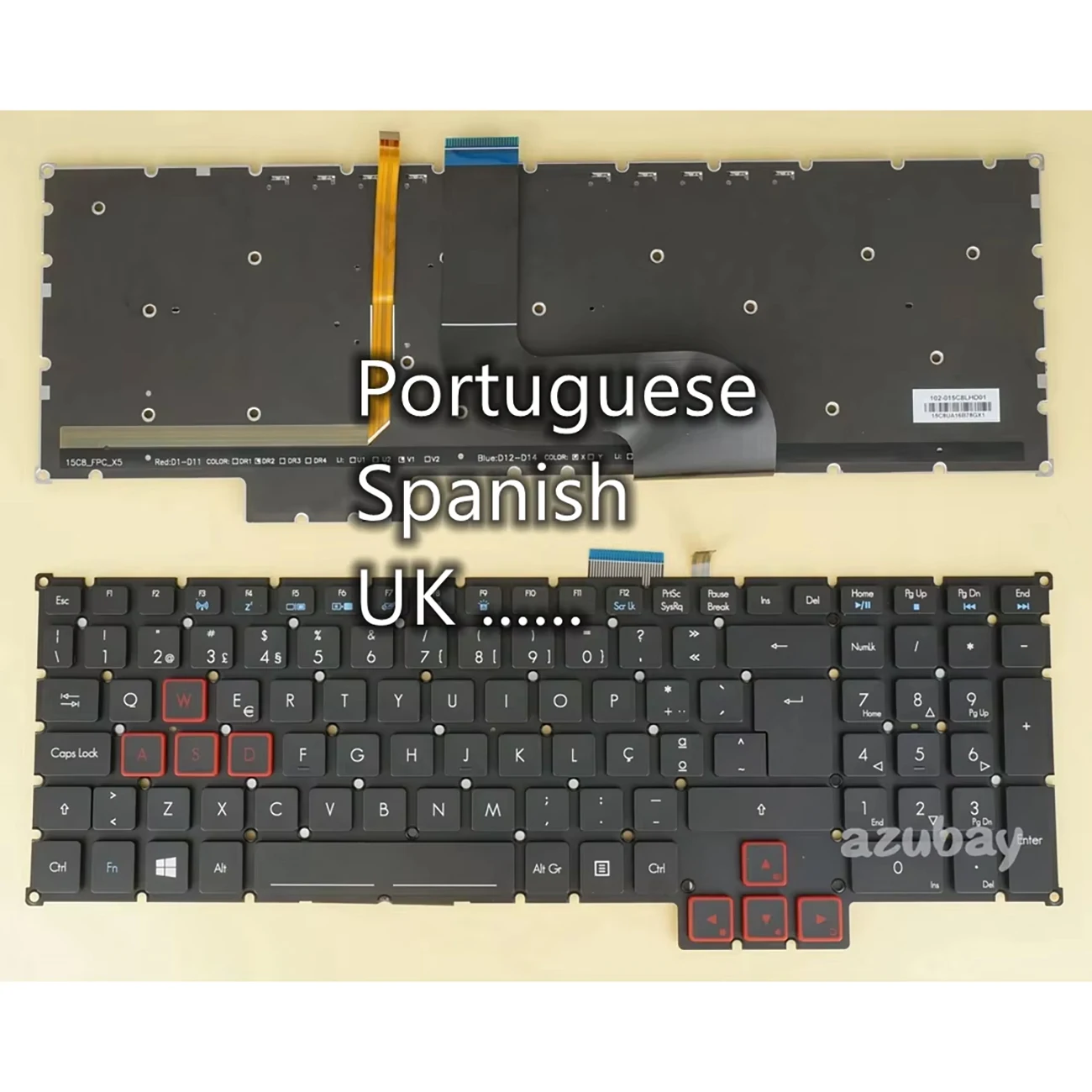 

Португальская испанская клавиатура для Acer Predator G5-793 G9-591 G9-591G G9-591R G9-791 G9-791G с красной и синей подсветкой