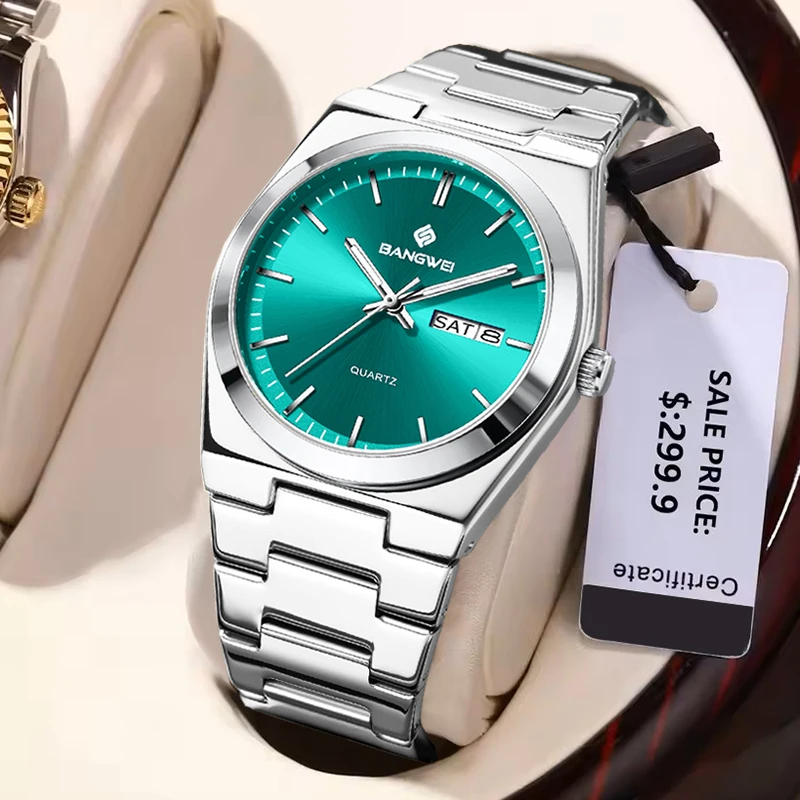 

BANGWEI Luxury Original Sport Watch For Men Casual Military Waterproof Men's Quartz Wristwatch Fashion Automatic Clock Male Gift