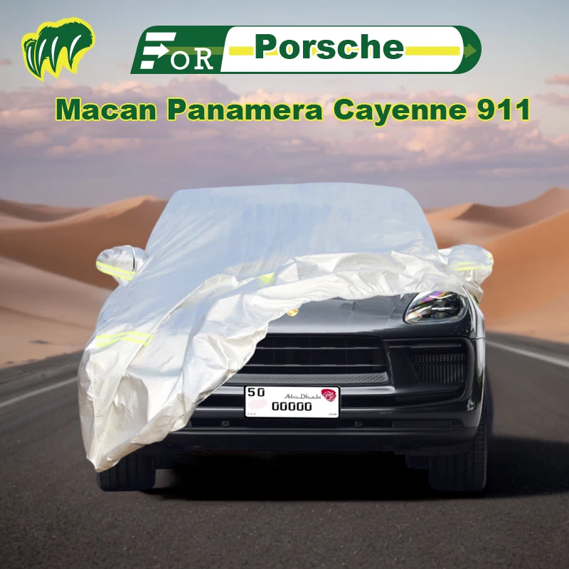 

For Porsche Macan Panamera Cayenne 911 Hatchback Car Cover Waterproof Outdoor Cover Sun Rain Protection with Lock and Zipper