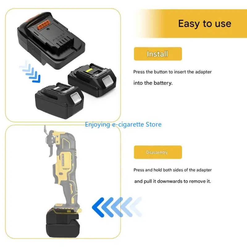 Power Tool Battery Adapter for DIY Tasks and Daily Work Changes 18V to 20V Y4QF
