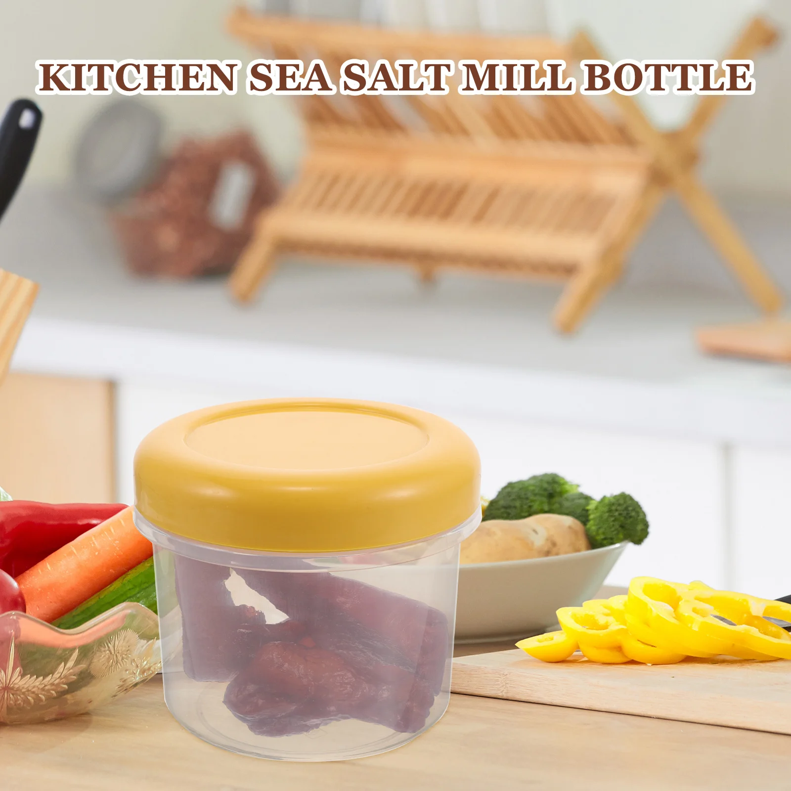 

2Pcs Semitransparent Kitchen Storage Box Freshness Condiment Organizer Transparent Seasoning Container