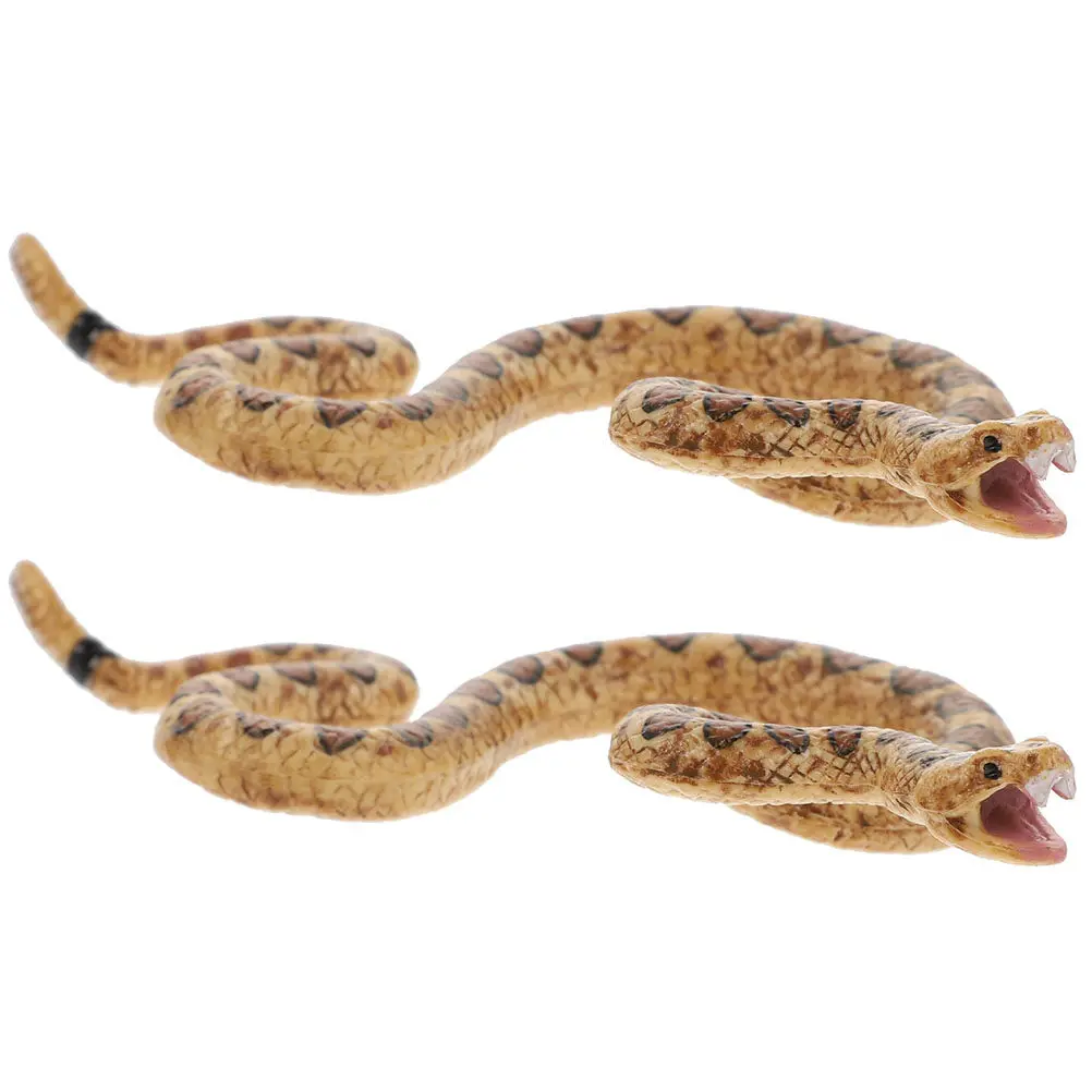 2Pcs Realistic Snake Decoration for Prank Trick Halloween Party Scare Prop Stage Role Play Theme Party Garden Dining Table