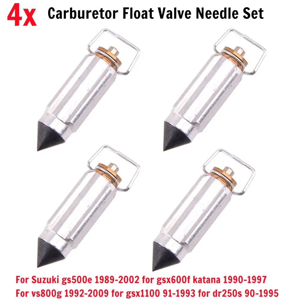 4PCS Carburetor Float Valve Needle Set Fit For Ymh For Suzuki Motorcycle Carburetor Carbon Float Needle Valve Carb Parts