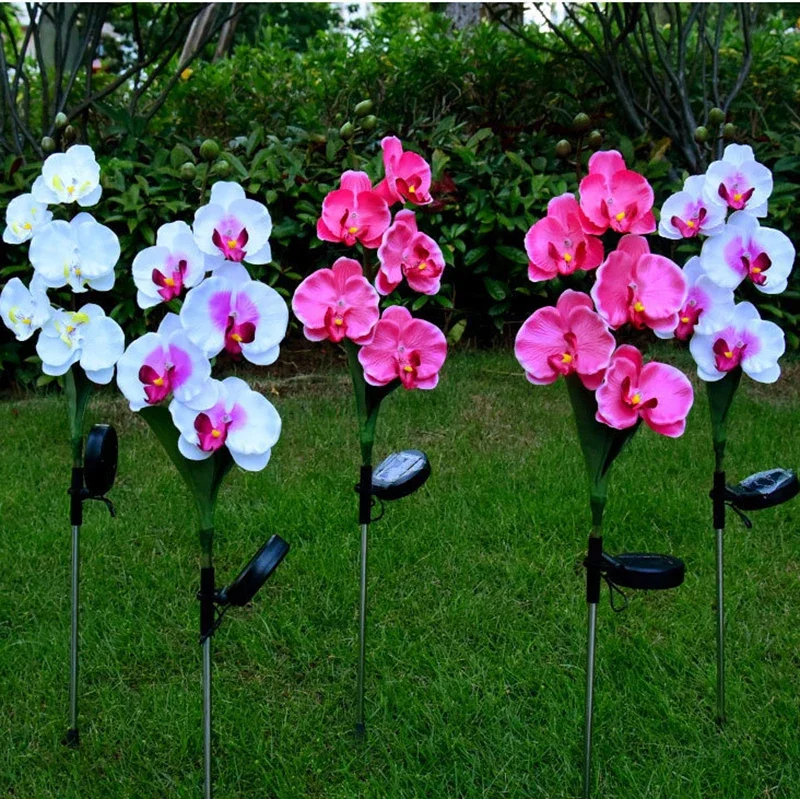 

Solar Light LED Butterfly Orchid Lawn Outdoor Waterproof Garden Villa Lily Fence Light Christmas Decoration Fluorescent Lamp