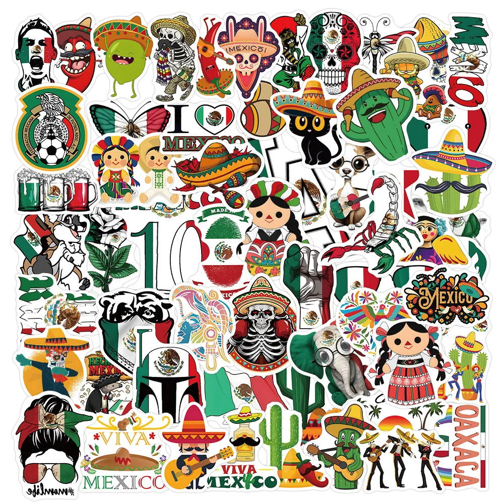 50PCS Mexican style personalized graffiti waterproof stickers creative personalized decoration refrigerator helmet guitar