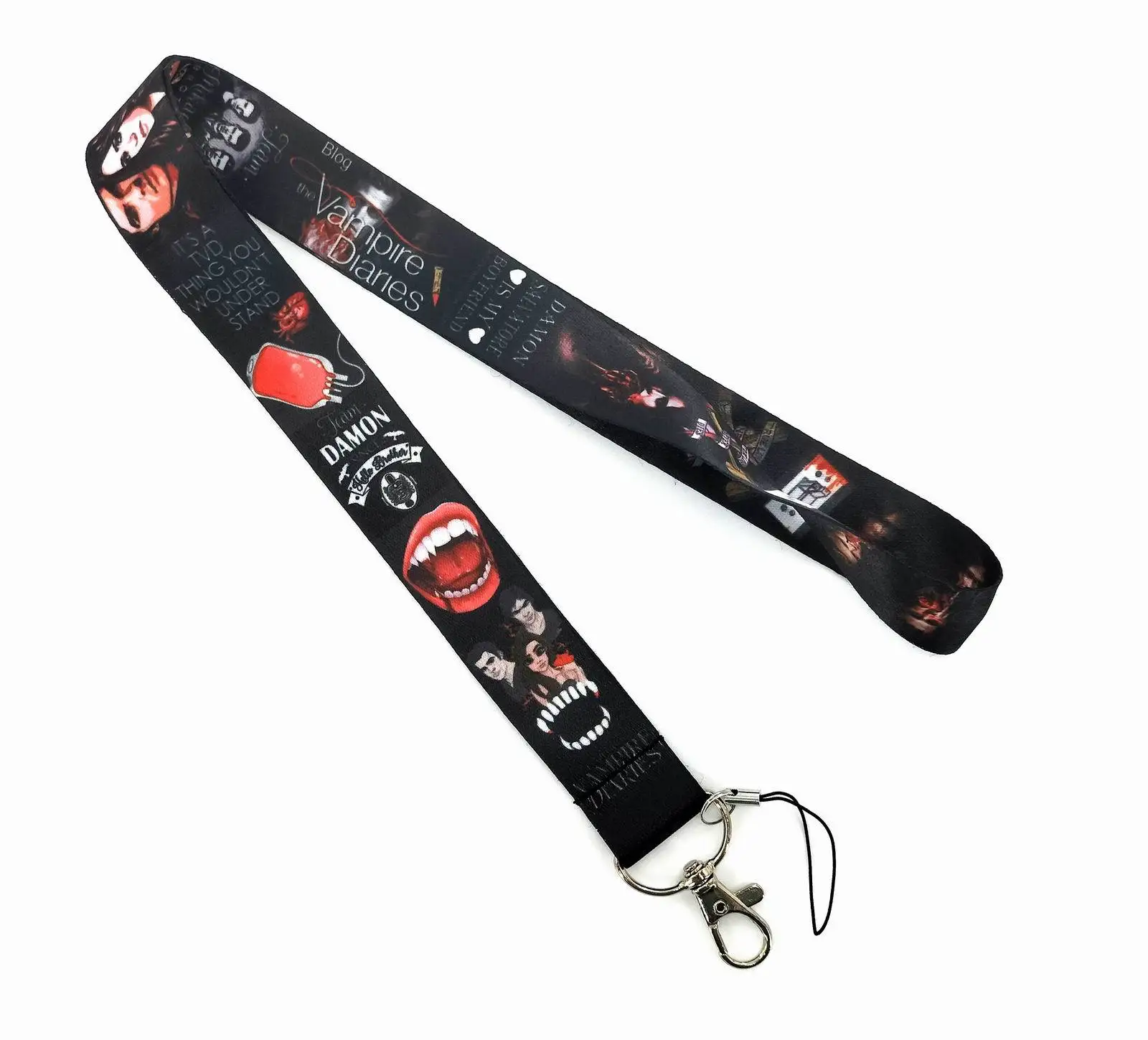 10PCS Vampire Diaries Mobile Phone Straps Keychain Lanyard For Keys ID Card Badge Holder Keycord Hanging Rope with Keyring