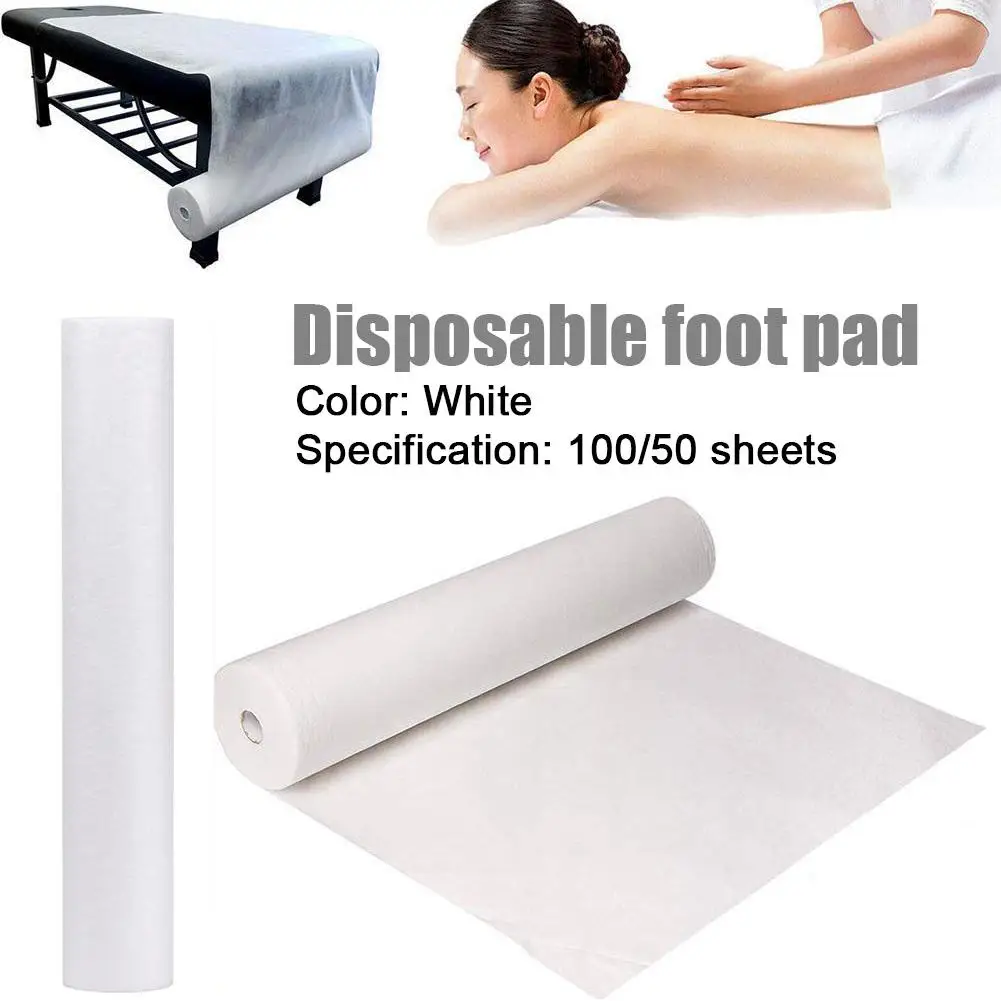 50/100 Pieces Disposable Spa Massage Mattress Non Woven Pillow Salon Supplies Sheet Tissue Tattoo Sheet Massage Roll Bed L4D2