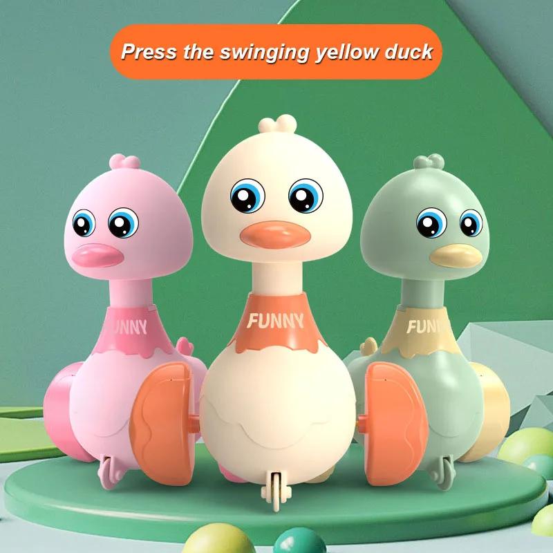 Kindergarten Inertia Cartoon Duck Animal Car Children Press Toys To Children's Gifts Learning Education Early Education Toys