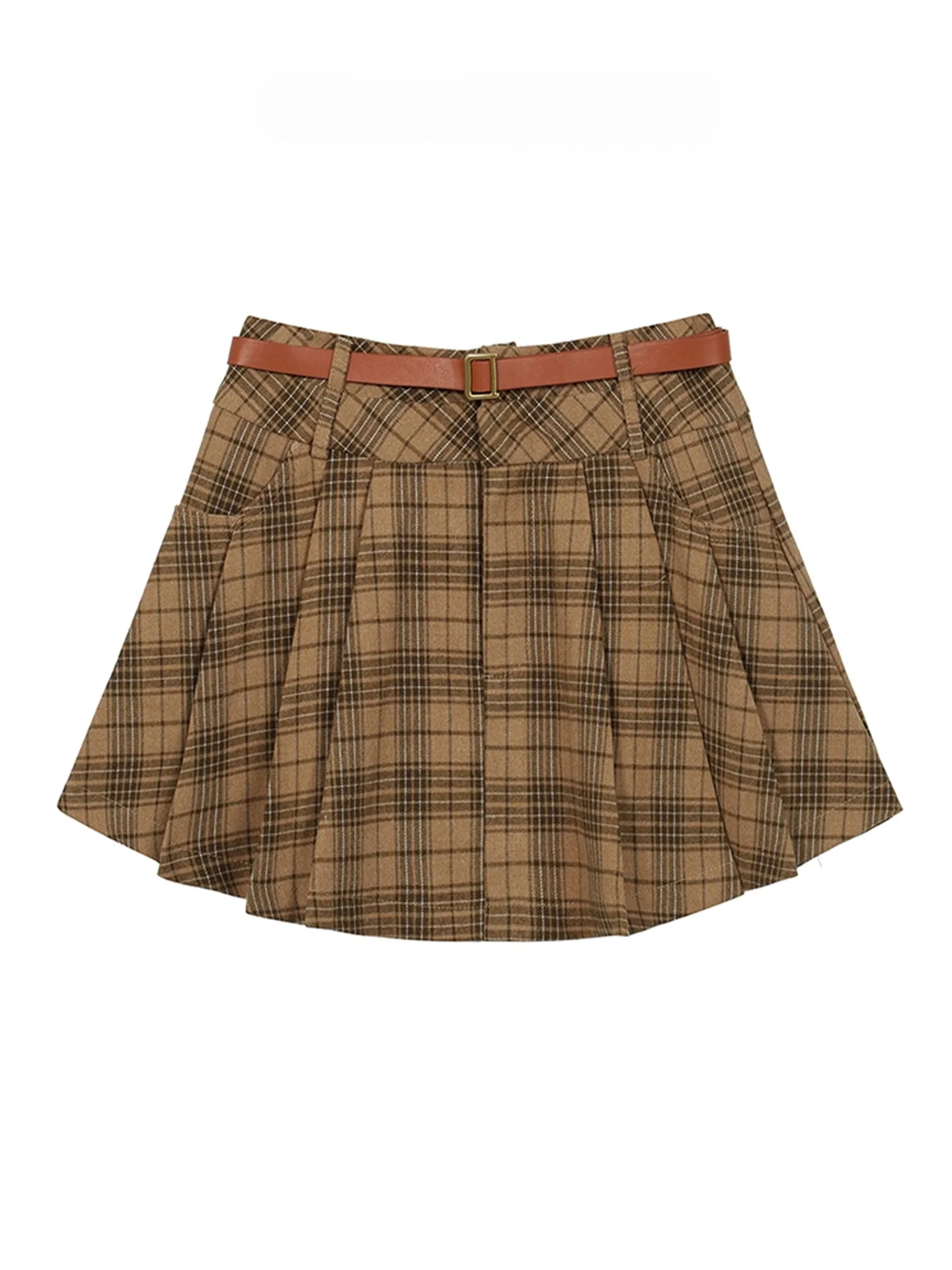 Hohe Taille A-Linie Rock frauen Frühling Herbst Koreanische College Sle Plaid Woolen Gingham Rock ort JK Röcke