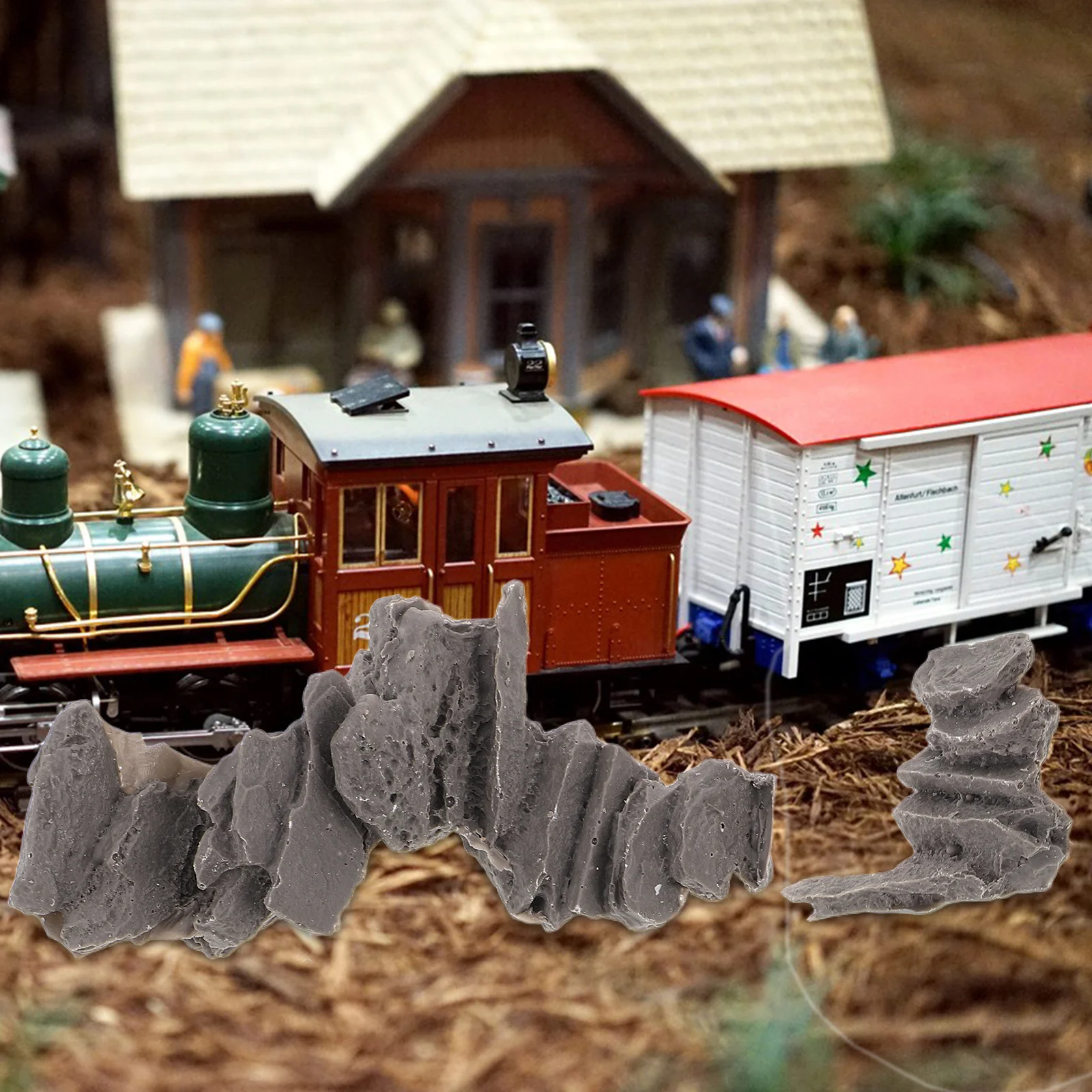 

6Pcs Miniature Stone Steps Sand Table Decor - Realistic Garden Pathway Stairs for Fairy Garden Diorama Landscape - Vintage Resin