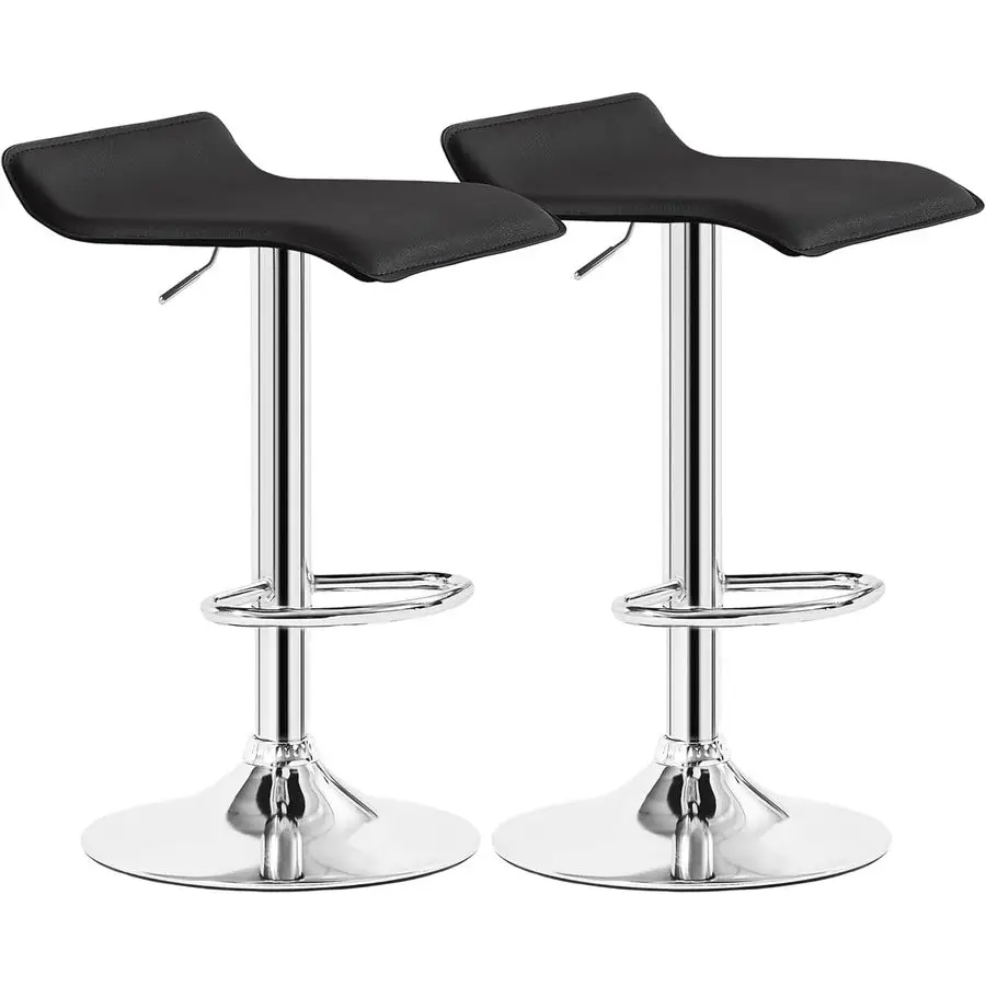 

Набор из 2 барных стульев, вращающиеся барные стулья, регулируемые стулья для барной стойки, современные безподлокотные стулья из ПВХ для кухонного острова, бара, столовой