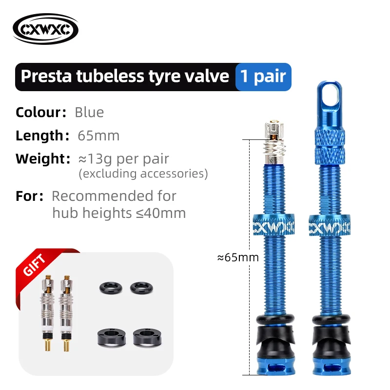 CXWXC 1 Paar Fiets Presta Ventiel 45/65/85mm Aluminium Ventiel Voor Tubeless Road/MTB/grindfiets Velg Ventiel Accessoires