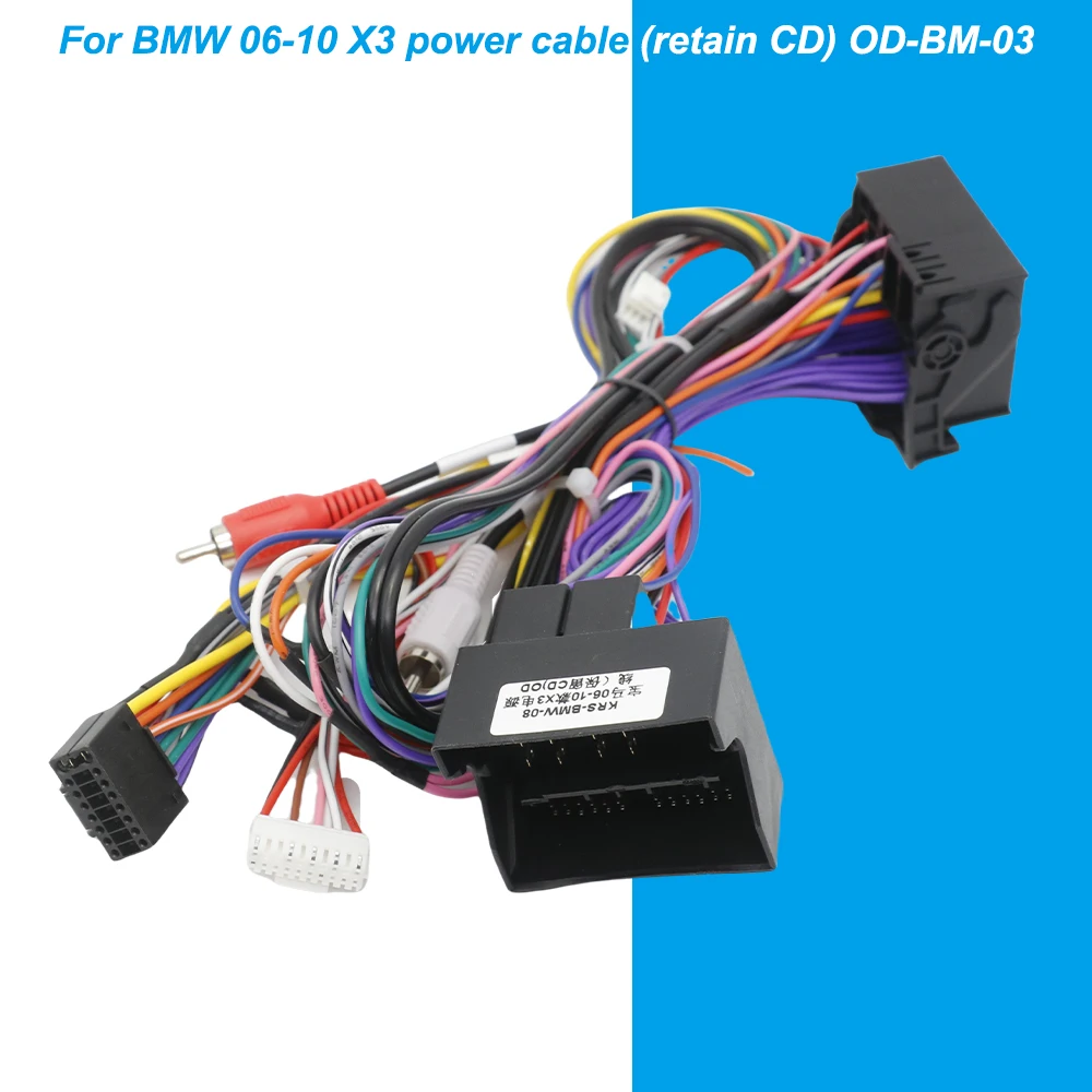 Car Radio Canbus Box Decoder OD-BMW-03 For BMW X3 E83 16 PIN Wiring Harness Power Cable