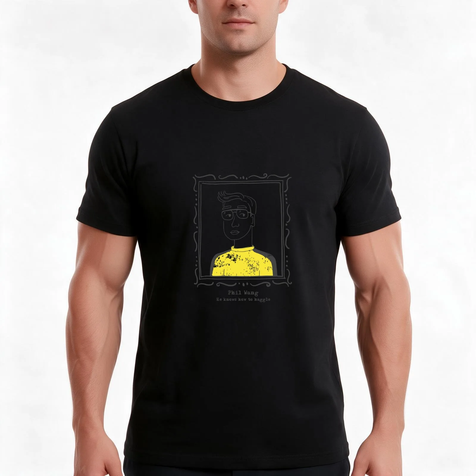 Phil Wang - He knows how to haggle! T-Shirt, Summer Casual Cotton Tee, Oversized Streetwear Tops, Vintage Graphic Print