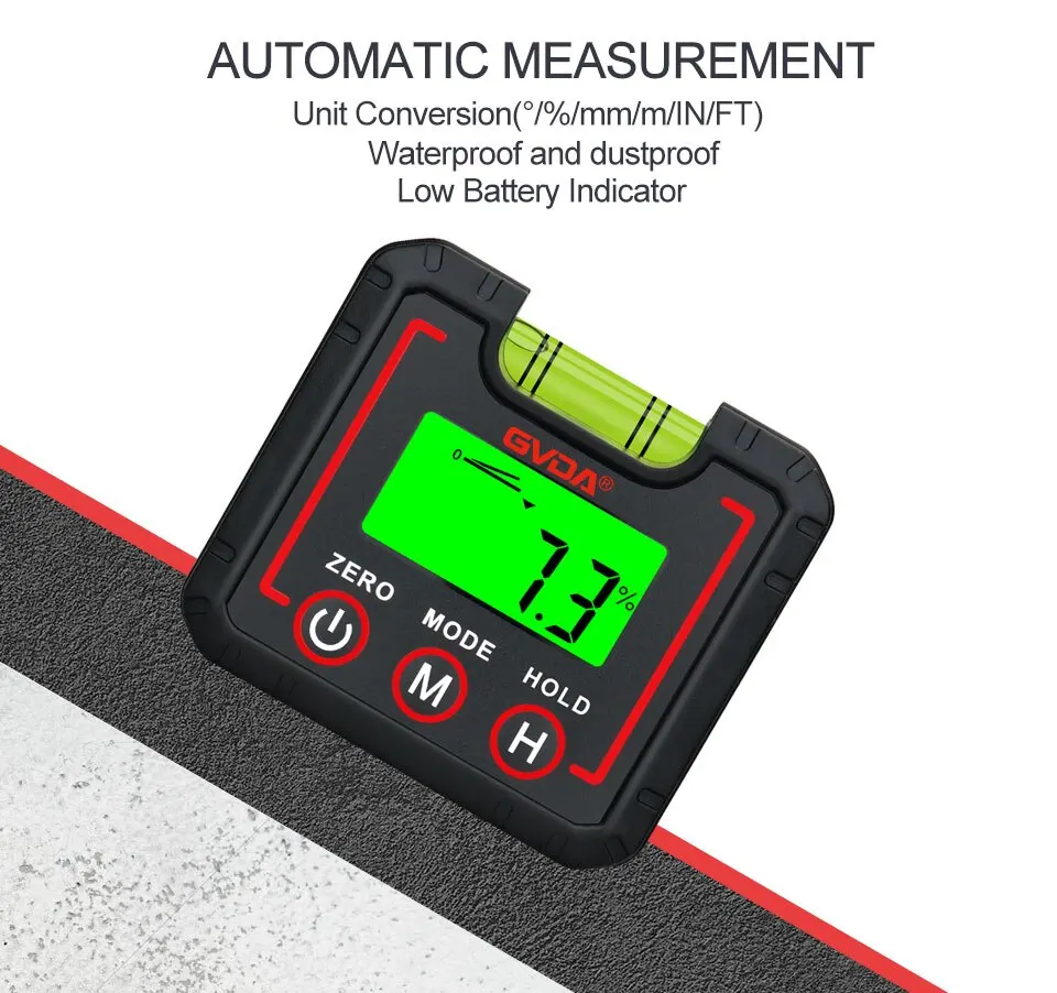 GVDA Digital Angle Gauge Magnetic Protractor Inclinometer Level Angle Finder Angle Cube Level Box with Magnets and LCD Backlight