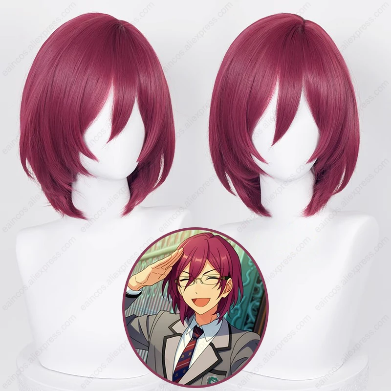 Game ES Eden Ibara Saegusa Cosplay Wig 35cm/70cm Dark Rose Red Hair Heat Resistant Synthetic Wigs