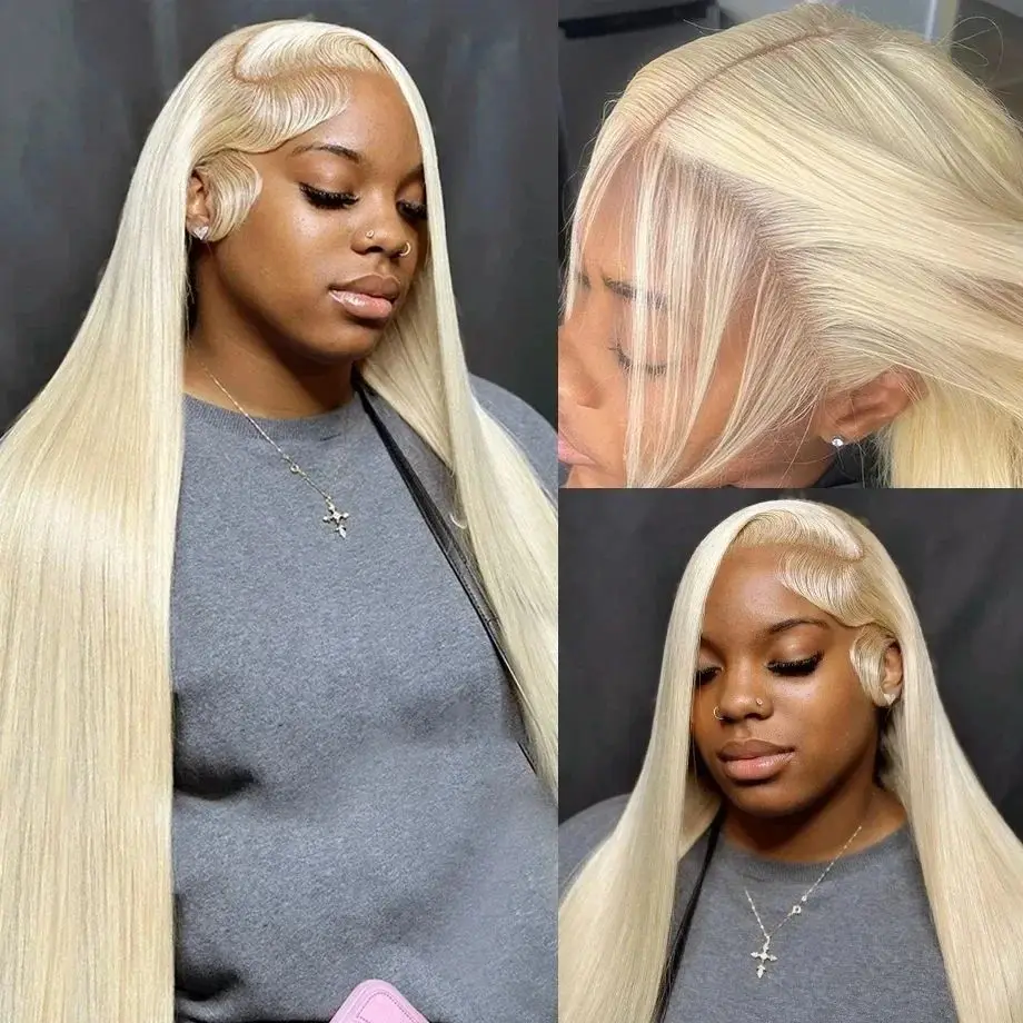 Bone Straight HD Lace Frontal Wig para mulheres, cabelo humano brasileiro, loira 613, escolha 100% barata, 13x6, 30 em, na venda, escolha de apuramento